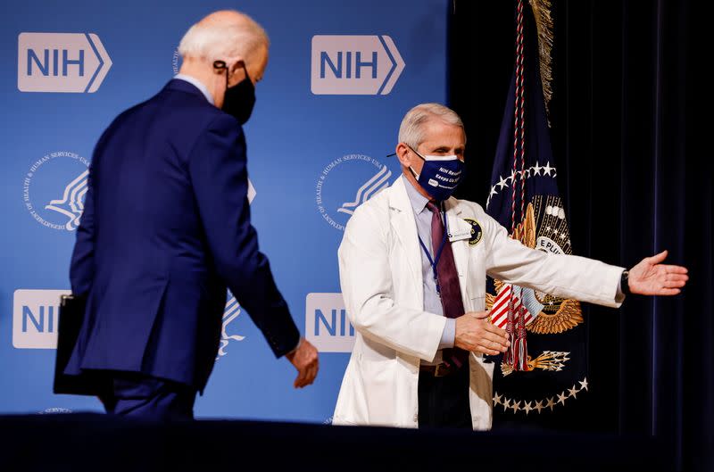 U.S. President Joe Biden visits the National Institutes of Health (NIH) in Bethesda, Maryland