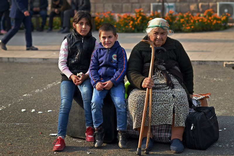 A picture and its story: Fleeing from Nagorno-Karabakh on the mountain road west