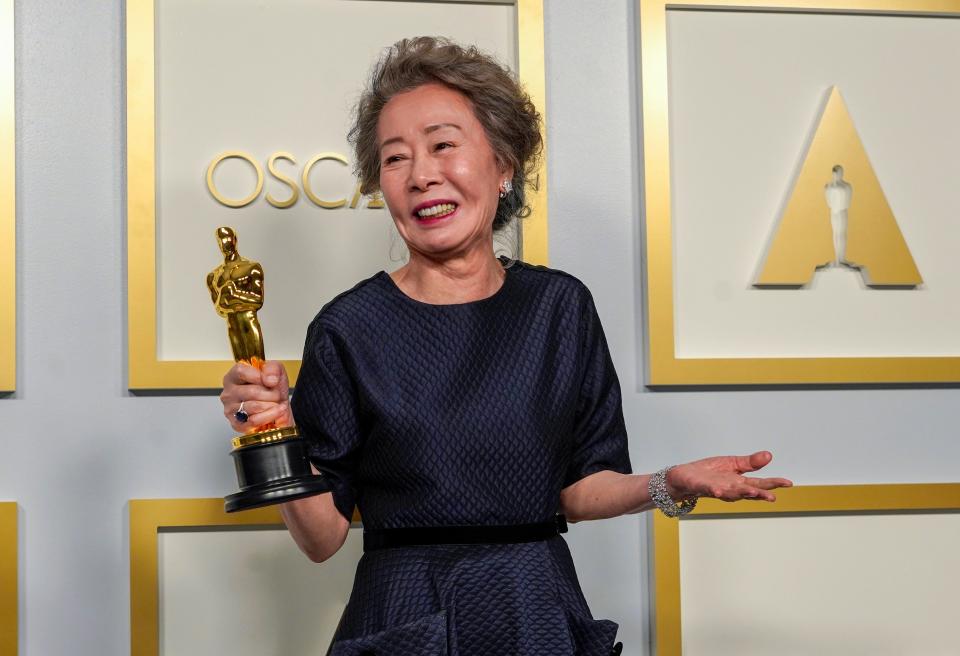 Yuh-Jung Youn wins best actress in a supporting role for "Minari."