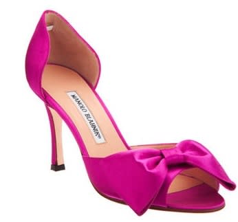 Manolo Blahnik bow heels, $775, at Barneys New York