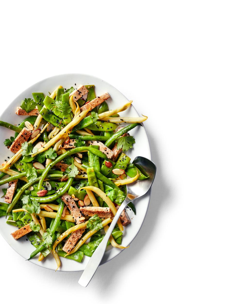 Pole Bean Salad with Ginger-Soy Tofu