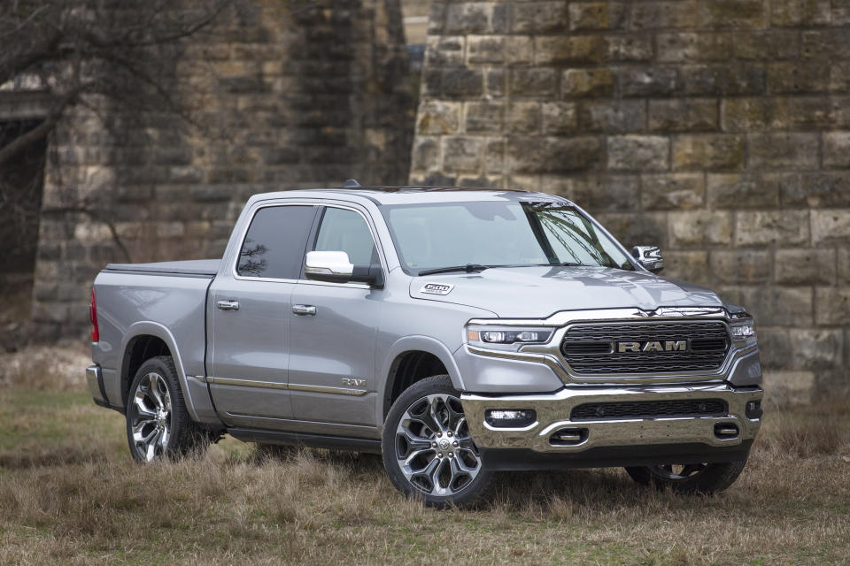 This undated photo provided by Ram shows the Ram 1500, a full-size pickup that's capable for hauling or towing. It can also be loaded up with the latest technology features. (FCA US via AP)