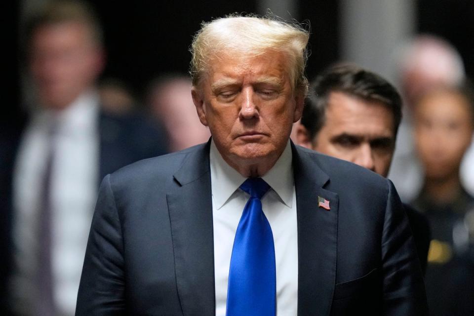 Former US President and Republican presidential candidate Donald Trump exits the courtroom after he was convicted in his criminal trial at Manhattan Criminal Court (AFP/Getty Images)