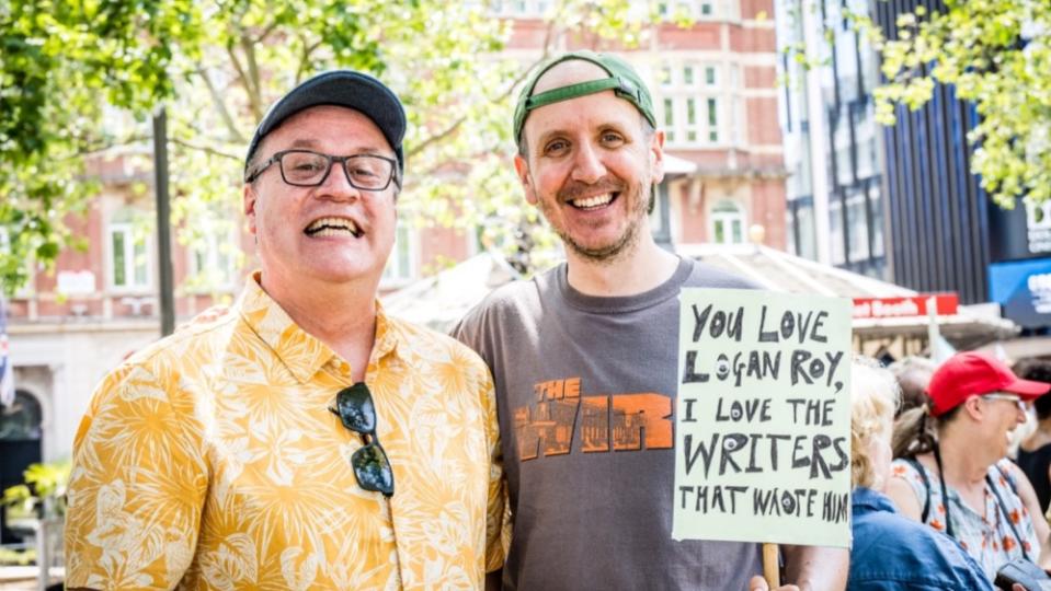 Russell T Davies and Jack Torne (Em Fitzgerald courtesy of WGGB)