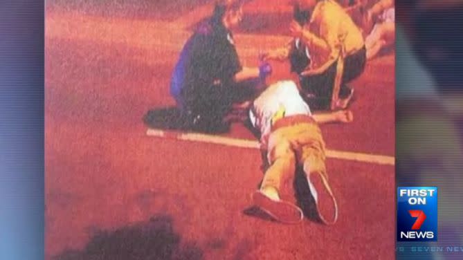 Mr Hawthorne was left lying in his own blood after the fight broke up. Photo: 7 News
