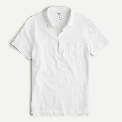 6) Garment-Dyed Slub Cotton Polo Shirt