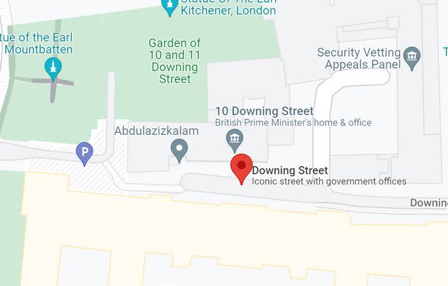 A computer business registered itself in Downing Street (Photo: Google Maps / Map date ©2022 Google)