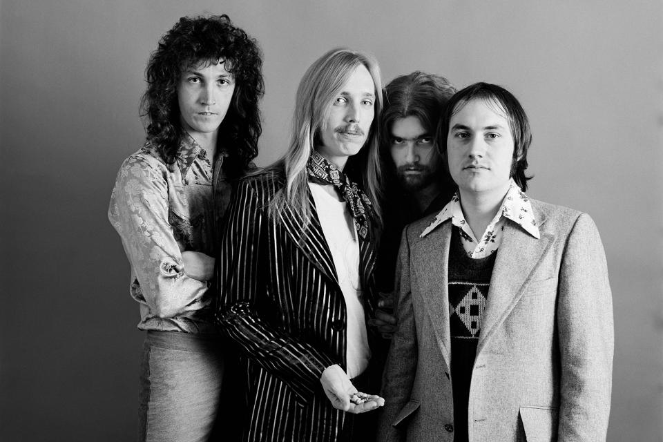 <p>From left: Mike Campbell, Tom Petty, Tom Leadon, and Randall Marsh of Mudcrutch in December 1974 in Los Angeles. (Photo: Jim McCrary/Getty Images) </p>