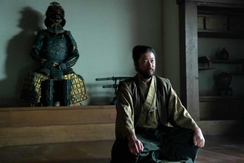 'SHOGUN' stars Tadanobu Asano as Kashigi Yabushige, shown here sitting in front of samurai armor