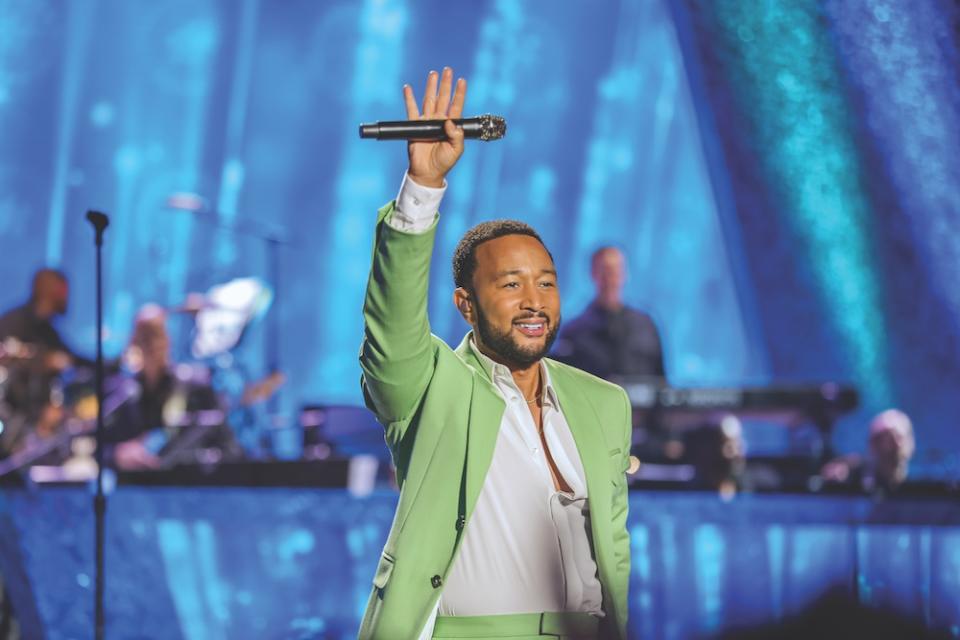 LOS ANGELES, CALIFORNIA - FEBRUARY 06: John Legend performs onstage during Byron Allen Presents: The Comedy & Music Superfest on February 06, 2023 in Los Angeles, California. (Photo by Stefanie Keenan/Getty Images for Byron Allen, Allen Media Group)