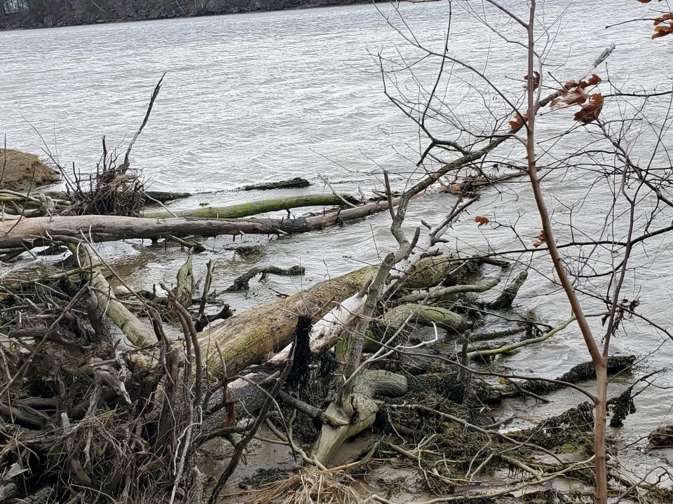 Durham officials hope federal grant money can help restore and prevent further erosion at Wagon Hill Farm, as seen Friday, April 7, 2023.