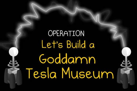 The main image for an Internet fundraiser aimed at buying the land where Nikola Tesla's lab once stood.