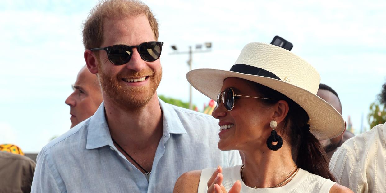 cartagena, colombia august 17 prince harry, duke of sussex and meghan, duchess of sussex at san basilio de palenque during the duke and duchess of sussex colombia visit on august 17, 2024 in cartagena, colombia photo by eric charbonneauarchewell foundation via getty images