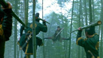 <p> <strong>The fight:</strong> The blind Mei is ambushed in the middle of the bamboo forest and, while she valiantly defends herself against her attacker, she clearly needs help. Luckily, lone warrior Wind is at hand to save her. </p> <p> <strong>Killer move:</strong> With one wooden spear thrown towards Mei from afar, Wind sees it just in time and throws his sword toward her too. With a split-second reaction played out in slow-mo, we see Mei step back just as the sword split the spear in two, with both ends flying safely away. </p>