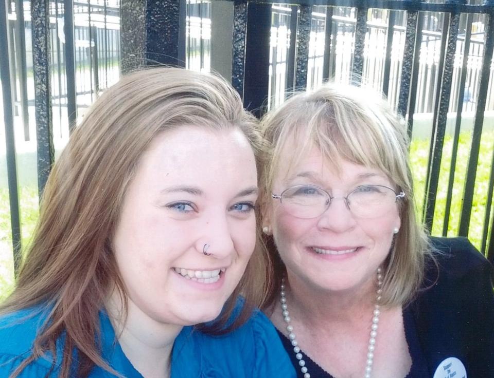 Dee Ann Newell (right), pictured with an adult child of an incarcerated parent, founded Arkansas Voices for the Children Left Behind over two decades ago.