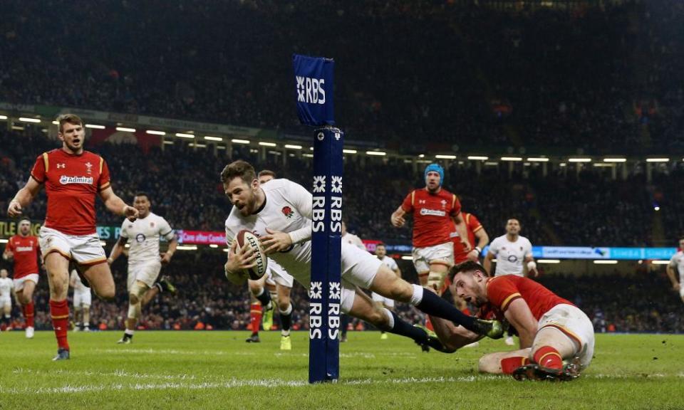 Elliot Daly try for England v Wales