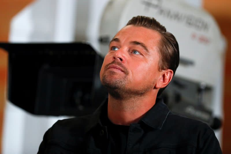 Cast members Leonardo di Caprio takes part in a photo call for the movie "Once Upon a Time in Hollywood" in Beverly Hills, California