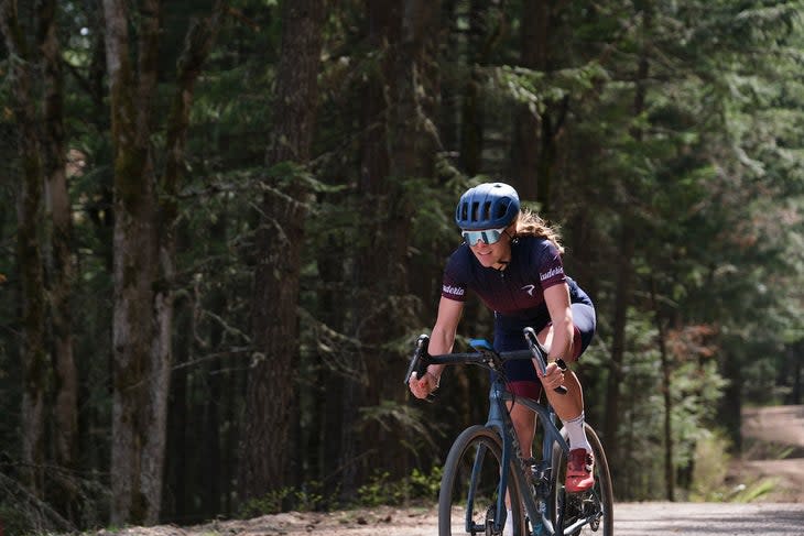 <span class="article__caption">Ultrarunner Hillary Allen incorporates cross training into her training regimen, particularly with gravel cycling. (Photo: Ryan Thrower)</span>