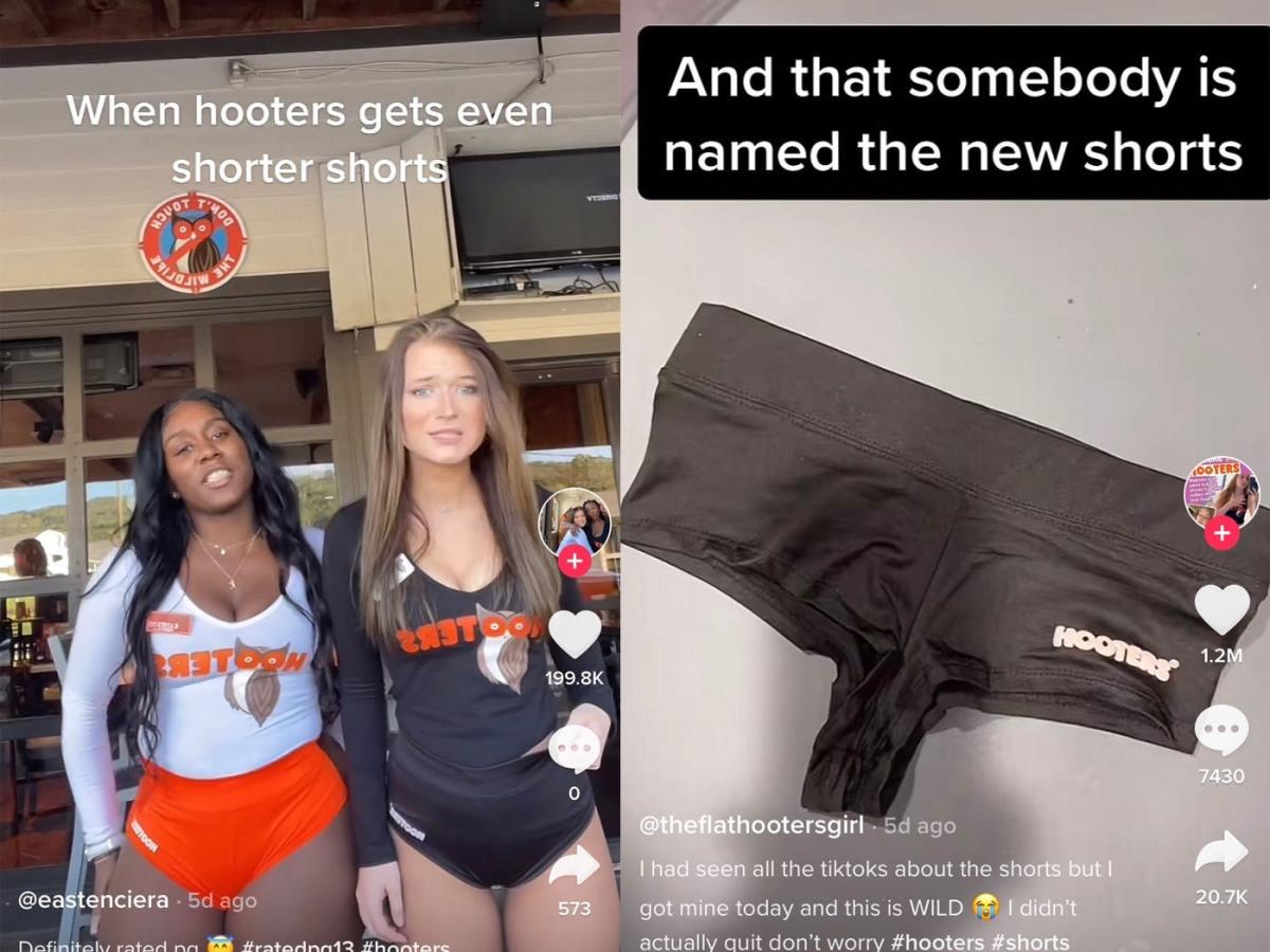 B10 New Hooters Girl Uniform Shorts With Crooked Tags Size Y-large