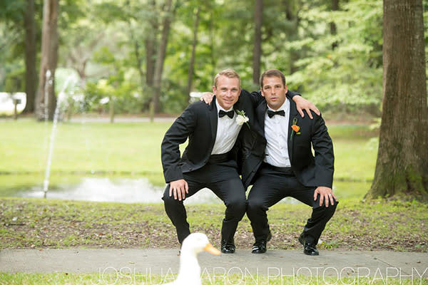 <div class="caption-credit">Photo by: Joshua Aaron Photography</div><div class="caption-title">Get Your Ducks In A Row</div><p> What a quack. </p> <p> <i>Have a photobomb of your own that you'd like to share? Upload your pic to</i> <i><span>BG's Facebook page</span> or</i><i><span>submit it to us via Instagram</span> (be sure to include the hashtag #bgphotobombs) and we may add it to our list!</i> </p>