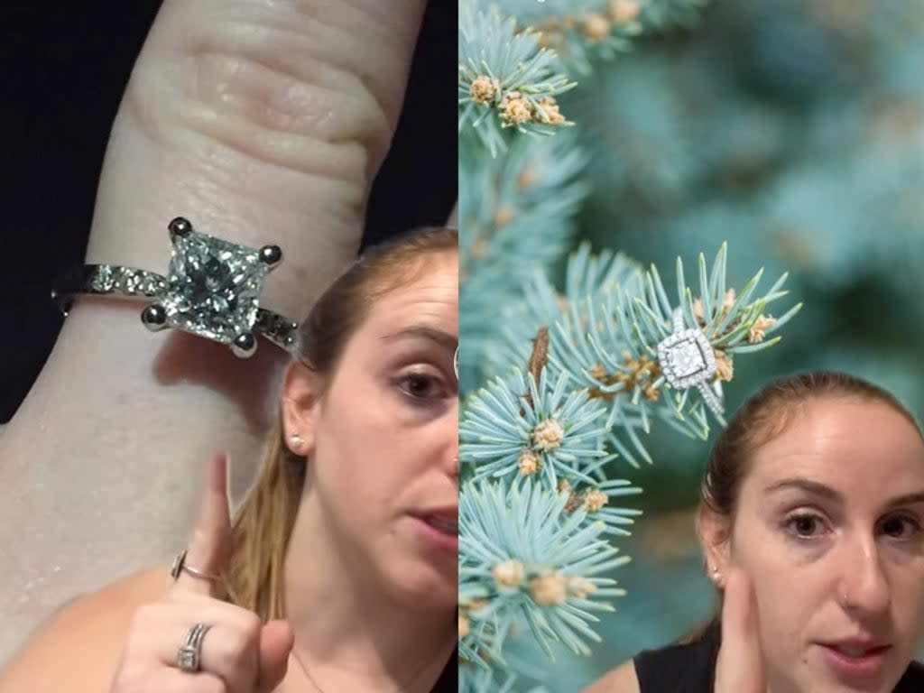 Woman reveals how she told future husband she hated engagement ring (TikTok / @Beefinnagain)