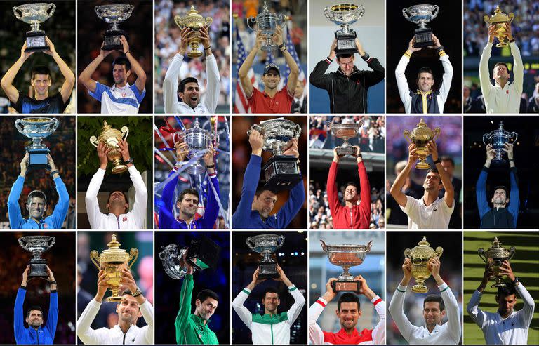 Todos los títulos de Grand Slam de Novak Djokovic, el que se supo entrometer y reinar junto a Roger Federer y Rafael Nadal