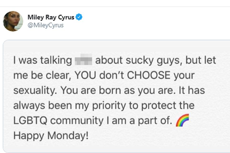 (Twitter @MileyCyrus )