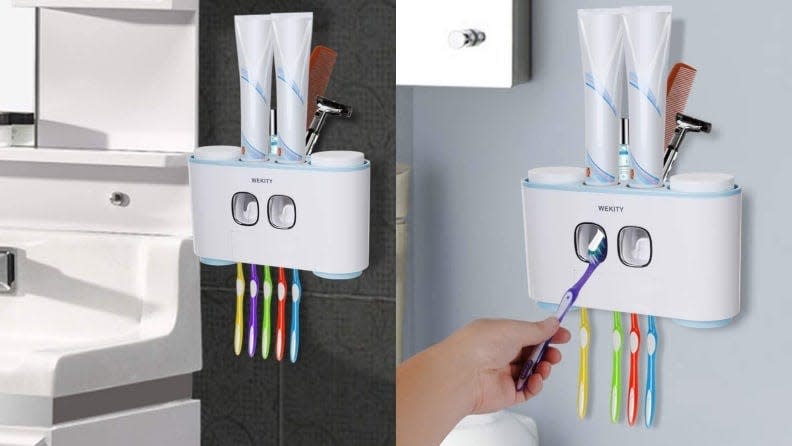 Store your toothbrush essentials in one accessible place.