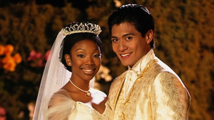 “Rodgers & Hammerstein’s Cinderella,” the 1997 musical co-starring Brandy (left) and Paolo Montalban (right), also featured Jason Alexander, <span class="caas-xray-inline-tooltip"><span class="caas-xray-inline caas-xray-entity caas-xray-pill rapid-nonanchor-lt" data-entity-id="Whoopi_Goldberg" data-ylk="cid:Whoopi_Goldberg;pos:2;elmt:wiki;sec:pill-inline-entity;elm:pill-inline-text;itc:1;cat:MediaPersonality;" tabindex="0" aria-haspopup="dialog"><a href="https://search.yahoo.com/search?p=Whoopi%20Goldberg" data-i13n="cid:Whoopi_Goldberg;pos:2;elmt:wiki;sec:pill-inline-entity;elm:pill-inline-text;itc:1;cat:MediaPersonality;" tabindex="-1" data-ylk="slk:Whoopi Goldberg;cid:Whoopi_Goldberg;pos:2;elmt:wiki;sec:pill-inline-entity;elm:pill-inline-text;itc:1;cat:MediaPersonality;" class="link ">Whoopi Goldberg</a></span></span>, Bernadette Peters and the late Whitney Houston and Natalie Desselle. (Photo: ABC/Disney)