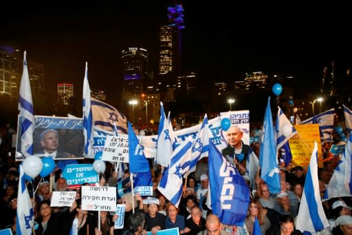 Supporters of Israeli Prime Minister Benjamin Netanyahu took to the streets of Tel Aviv last month to protest what they labelled a "coup" against him