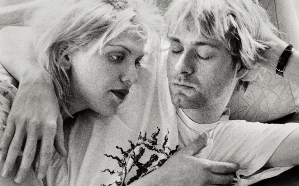 Never let me go: Courtney Love and Kurt Cobain at home in Los Angeles, September 1992