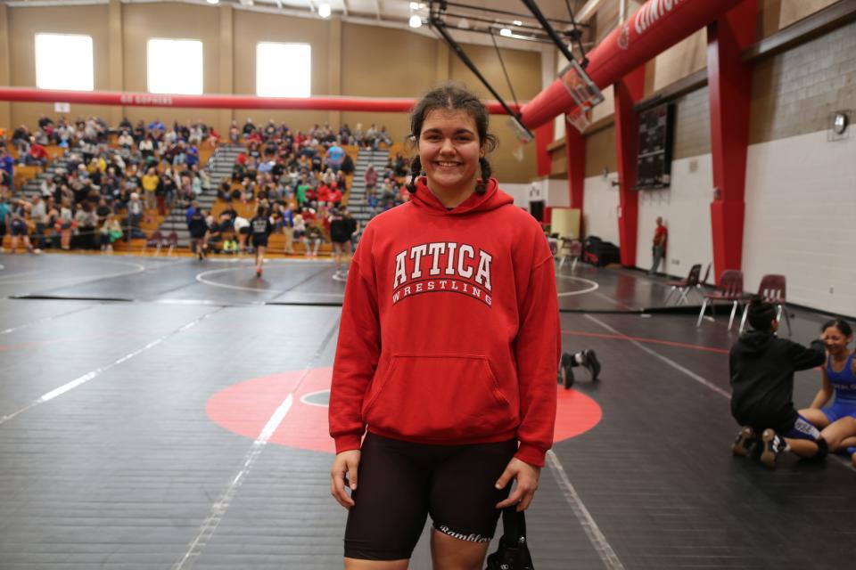 Attica sophomore Aubrey Bartkowiak seen at Clinton Prairie High School, .is one of the top girls wrestlers in Indiana.