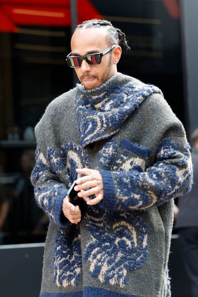 Lewis Hamilton arrives in the paddock ahead of the Belgian Grand Prix 