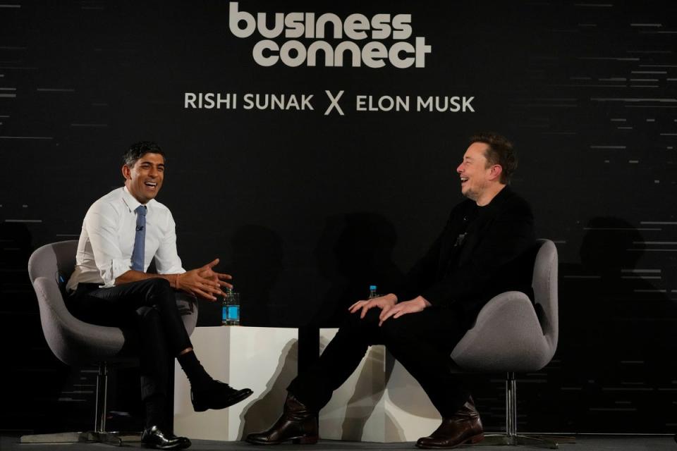 Rishi Sunak and Elon Musk joked about Terminator movies (AP)