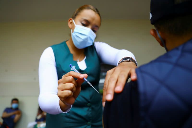 FILE PHOTO: Vaccination against the coronavirus disease (COVID-19) in Mexico City