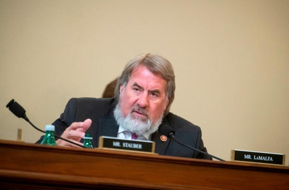 Rep. Doug LaMalfa, R-Calif., asks questions during a House committee meeting in July.