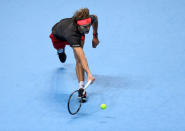 Tennis - ATP Finals - The O2, London, Britain - November 12, 2018 Germany's Alexander Zverev in action during his group stage match against Croatia's Marin Cilic Action Images via Reuters/Tony O'Brien