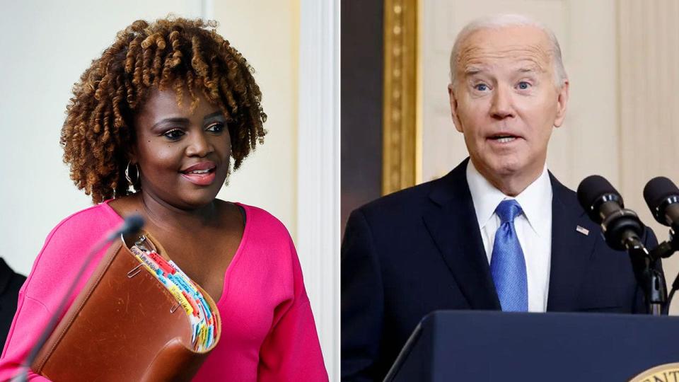 Karine Jean-Pierre, WH press secretary, and President Joe Biden