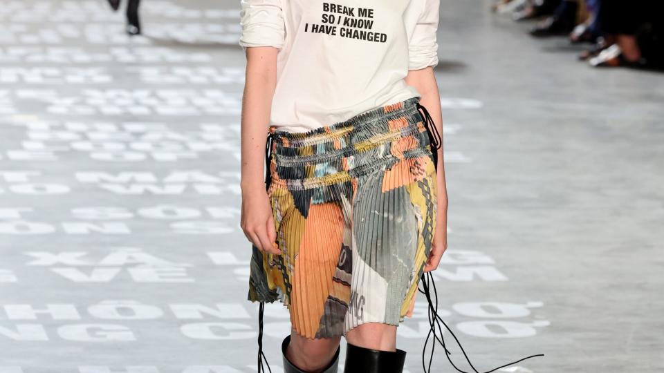 new york, new york september 08 a model walks the runway at the helmut lang fashion show during new york fashion week september 2023 the shows on september 08, 2023 in new york city photo by cindy ordgetty images