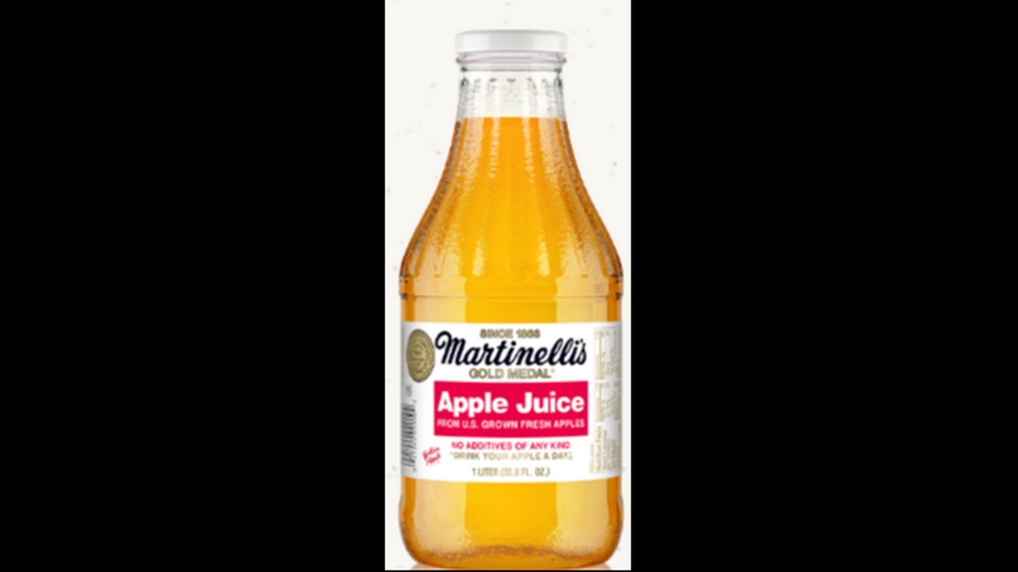 One lot of Martinelli’s apple juice in 1-liter/33.8-ounce bottles has been recalled. Martinelli's