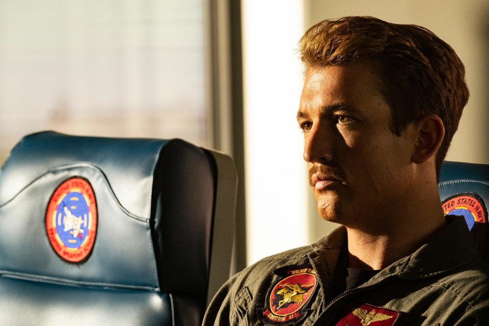 Miles Teller stars as Lt. Bradley "Rooster" Bradshaw, in "Top Gun: Maverick," son of the late Nick "Goose" Bradshaw from the original film.