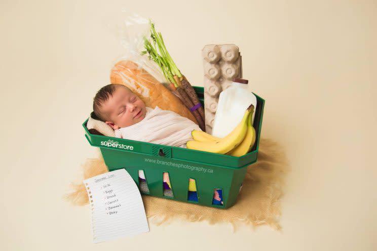 Baby Ezra was born in a grocery store. (Photo: Jen Matchett/Branches Photography)