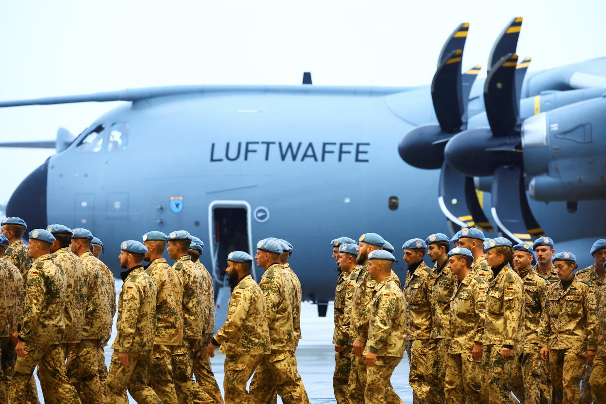 Bundeswehrsoldaten auf ihrem Stützpunkt in Wunstorf im Dezember 2023. (Bild: REUTERS/Lisi Niesner)