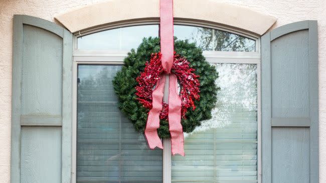 diy christmas window decorations large wreath hack