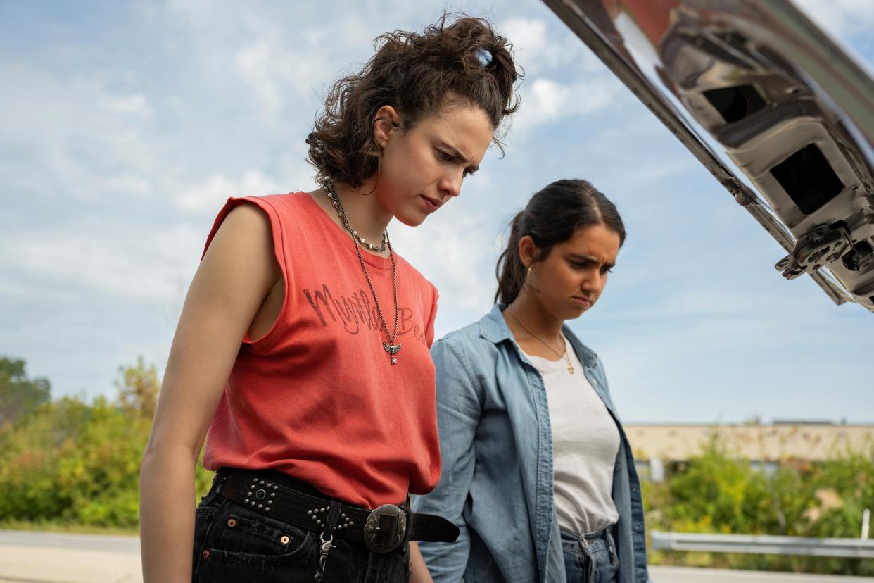Margaret Qualley and Geraldine Viswanathan star in "Drive-Away Dolls," the Ethan Coen road-trip comedy that filmed in Hopewell and Pittsburgh.