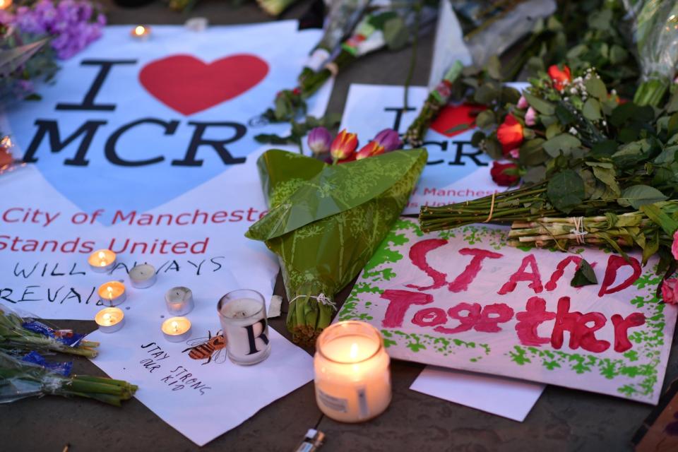 A memorial at Manchester Arena (AFP/Getty Images)