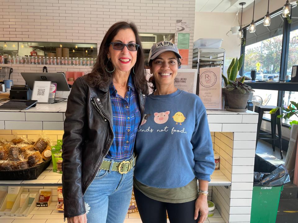 Lohud Food & Dining Reporter Jeanne Muchnick with Jyoti Tewani, the chef and co-founder of Root2RiseNY in Pleasantville. Photographed Oct. 16, 2023