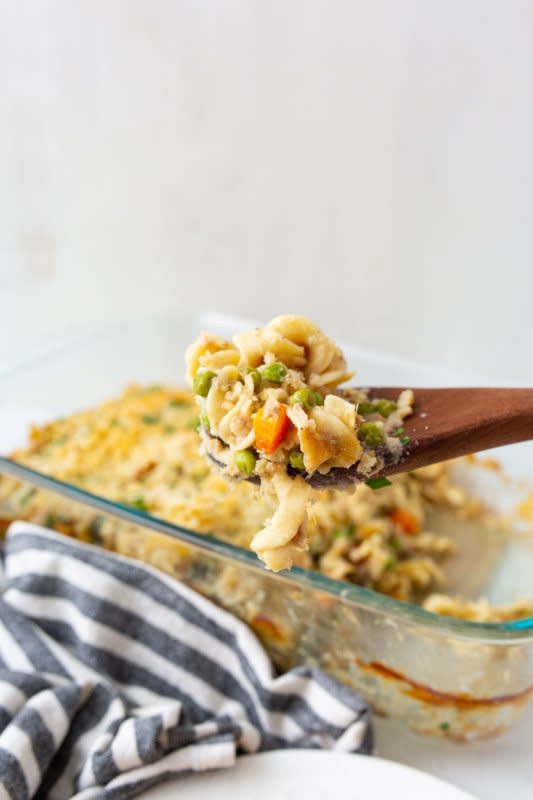<p>Amanda's Cookin'</p><p>This tuna noodle casserole is a comfort food classic with simple ingredients and minimal prep time.</p><p><strong>Get the recipe: <a href="https://amandascookin.com/tuna-casserole" rel="nofollow noopener" target="_blank" data-ylk="slk:Tuna Casserole;elm:context_link;itc:0;sec:content-canvas" class="link ">Tuna Casserole</a></strong></p>