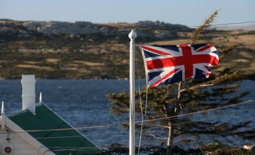The Union Jack waves over Stanley in the Falkland Islands. The Falkland Islands will hold a referendum on its political status in 2013 in a bid to end the bitter territorial dispute between Britain and Argentina, the archipelago's government said