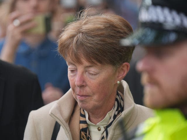 Former Post Office boss Paula Vennells leaves after giving her third day of evidence to the Post Office Horizon IT inquiry at Aldwych House, central London